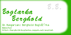 boglarka berghold business card